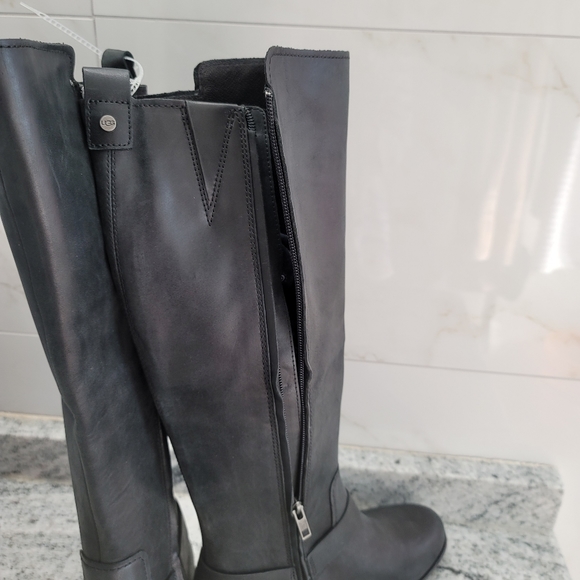 UGG® Katelyn Leather Tall Block Heel Riding Boots - Picture 9 of 9